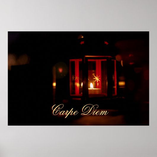 Maßgeschneiderter Carpe Diem mit glänzender Kerzen Poster (Vorne)