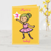 Maßgeschneiderter Cartoon Balletttänzer Karte (Gelbe Blume)