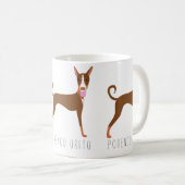 Maßgeschneiderter Cartoon Podenco Orito Dog Kaffeetasse (VorderseiteRechts)