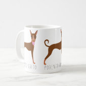Maßgeschneiderter Cartoon Podenco Orito Dog Kaffeetasse (Vorderseite Links)