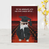 Maßgeschneiderter Cat Graduate Karte (Gelbe Blume)