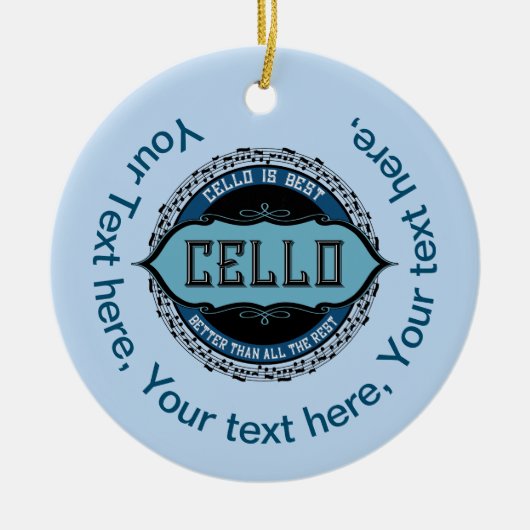 Maßgeschneiderter Cello Best Musiknote Circle Keramik Ornament (Vorne)
