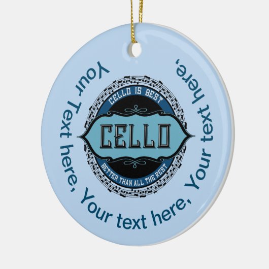 Maßgeschneiderter Cello Best Musiknote Circle Keramik Ornament (Links)