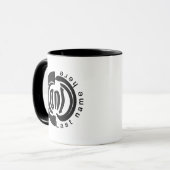 Maßgeschneiderter Circular Name "Nancy", Schwarz/W Tasse (Vorderseite Links)