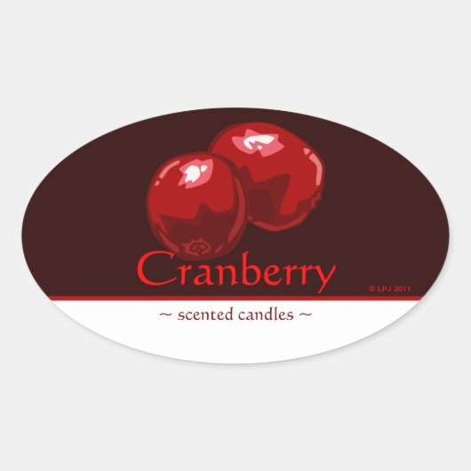 Maßgeschneiderter Cranberry Oval Sticker (Vorderseite)