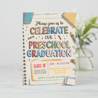 Maßgeschneiderter Crayons Notebook-Preschool-Absch Einladung