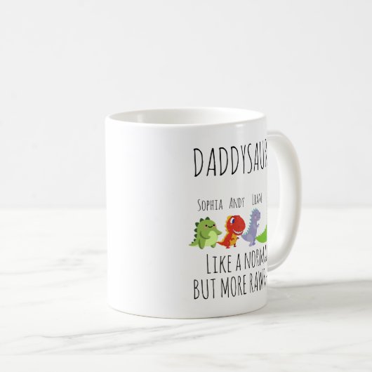 Maßgeschneiderter Daddysaurus Kaffeetasse (VorderseiteRechts)