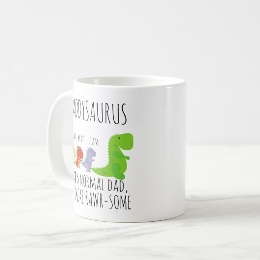 Maßgeschneiderter Daddysaurus Kaffeetasse (Vorderseite Links)