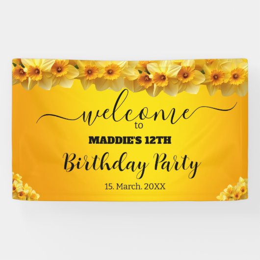 Maßgeschneiderter Daffodil März Geburtstag Blume G Banner (Horizontal)