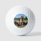 Maßgeschneiderter Deutscher Hirte mit Adorable Wel Golfball (Vorderseite)