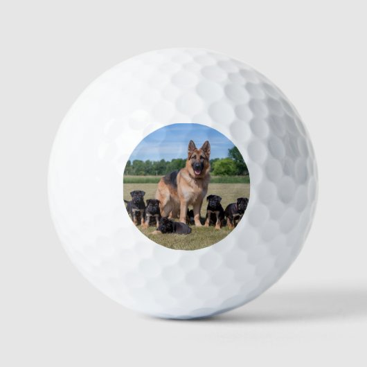 Maßgeschneiderter Deutscher Hirte mit Adorable Wel Golfball (Vorderseite)