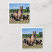 Maßgeschneiderter Deutscher Hirte mit Adorable Wel Quadratische Visitenkarte (Vorne/Hinten)