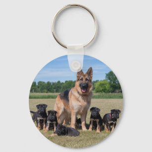 Maßgeschneiderter Deutscher Hirte mit Adorable Wel Schlüsselanhänger