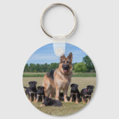 Maßgeschneiderter Deutscher Hirte mit Adorable Wel Schlüsselanhänger (Rückseite)
