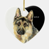 Maßgeschneiderter deutscher Schäferhund Keramikornament (Hinten)