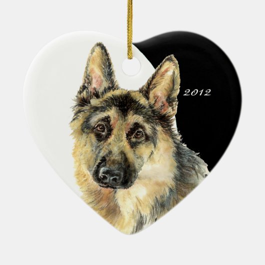 Maßgeschneiderter deutscher Schäferhund Keramikornament (Hinten)