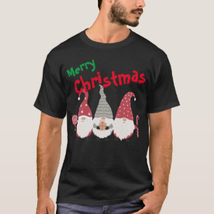 Maßgeschneiderter Drei-Niedlicher Weihnachts-Gnome T-Shirt