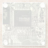 Maßgeschneiderter Druckschaltkreis - Geek electron Glasuntersetzer (Rückseite)