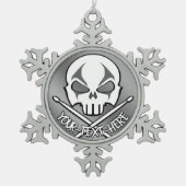 Maßgeschneiderter Edelmetallschmuck- und Roll-Drum Schneeflocken Zinn-Ornament (Vorderseite)