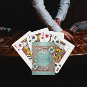 Maßgeschneiderter, eleganter Kupferturquoise-Rahme Spielkarten