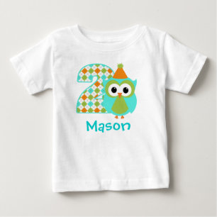 Maßgeschneiderter Eule Boy Zweites Shirt 2 Jahre