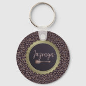 Maßgeschneiderter exotischer, stilvoller Leopard Schlüsselanhänger (Vorderseite)