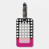 Maßgeschneiderter Farbblock Polka Dot Gepäckanhäng Gepäckanhänger (Rückseite vertikal)