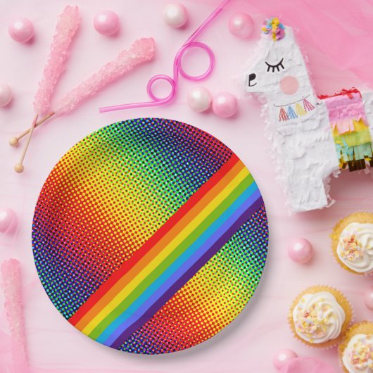 Maßgeschneiderter Fett- und Bright-Rainbow-LGBT-Ga Pappteller (Party)