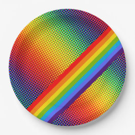 Maßgeschneiderter Fett- und Bright-Rainbow-LGBT-Ga Pappteller