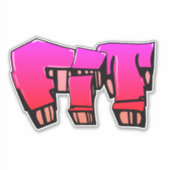 Maßgeschneiderter "Fit" Graffiti Vinyl Sticker (Vorderseite)