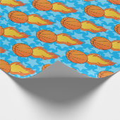 Maßgeschneiderter Flaming-Basketball Geschenkpapier (Ecke)