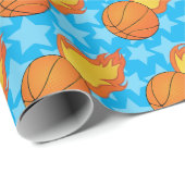Maßgeschneiderter Flaming-Basketball Geschenkpapier (Rolleneckpunkt)