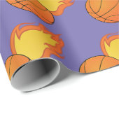 Maßgeschneiderter Flaming-Basketball Geschenkpapier (Rolleneckpunkt)