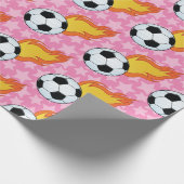 Maßgeschneiderter Flaming-Fußballball Geschenkpapier (Ecke)