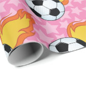 Maßgeschneiderter Flaming-Fußballball Geschenkpapier (Rolleneckpunkt)