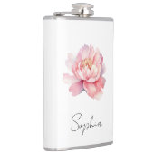 Maßgeschneiderter Flansch Pivoine Aquarelle Rose Flachmann (Rechts)