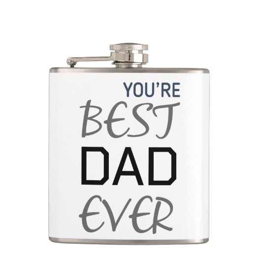 Maßgeschneiderter Flasenbester Vater je Typografie Flachmann (Vorderseite)