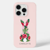 Maßgeschneiderter Floral Bunny iPhone Case (Rückseite)