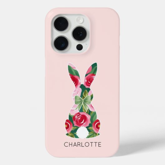 Maßgeschneiderter Floral Bunny iPhone Case (Rückseite)