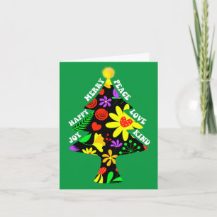 Maßgeschneiderter Floraler Retro-Weihnachtsbaum  Feiertagskarte