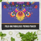 Maßgeschneiderter Folk-ing Fabulous Pierogi Maker Geschirrtuch (Gefaltet)