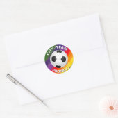 Maßgeschneiderter Football Watercolor Rainbow Runder Aufkleber (Umschlag)