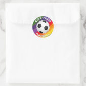 Maßgeschneiderter Football Watercolor Rainbow Runder Aufkleber (Tasche)