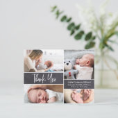 Maßgeschneiderter Foto-Collage moderner Chalkboard Einladungspostkarte (Stehend Vorderseite)