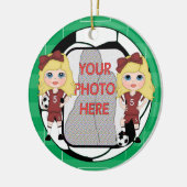 Maßgeschneiderter Foto Fußball-Girl-Preis Keramikornament (Links)