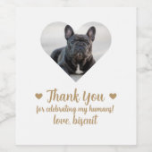 Maßgeschneiderter Foto Hund I do to Wedding Wine L Weinetikett (Einzelnes Label)