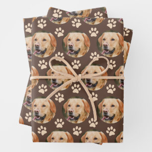 Maßgeschneiderter Foto-Musterhund Geschenkpapier Set