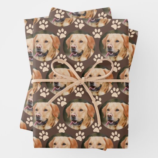 Maßgeschneiderter Foto-Musterhund Geschenkpapier Set (Beispiel)