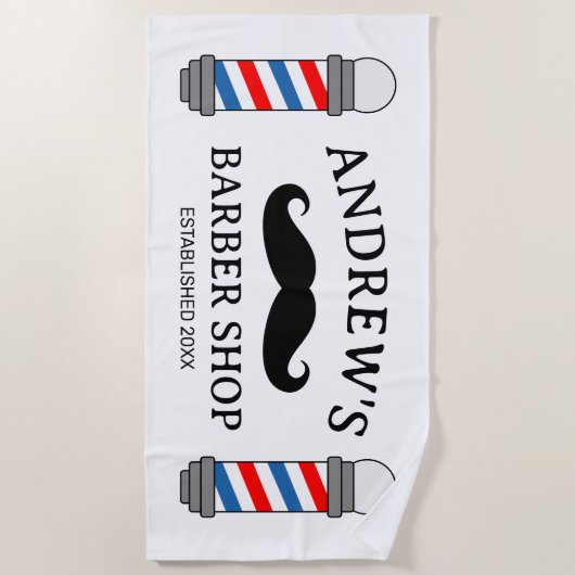 Maßgeschneiderter Friseurwerkpol und Schnurlopf Strandtuch (Vorderseite)