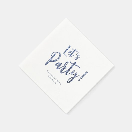 Maßgeschneiderter funkelblauer Glitzer lassen Sie  Serviette (Ecke)